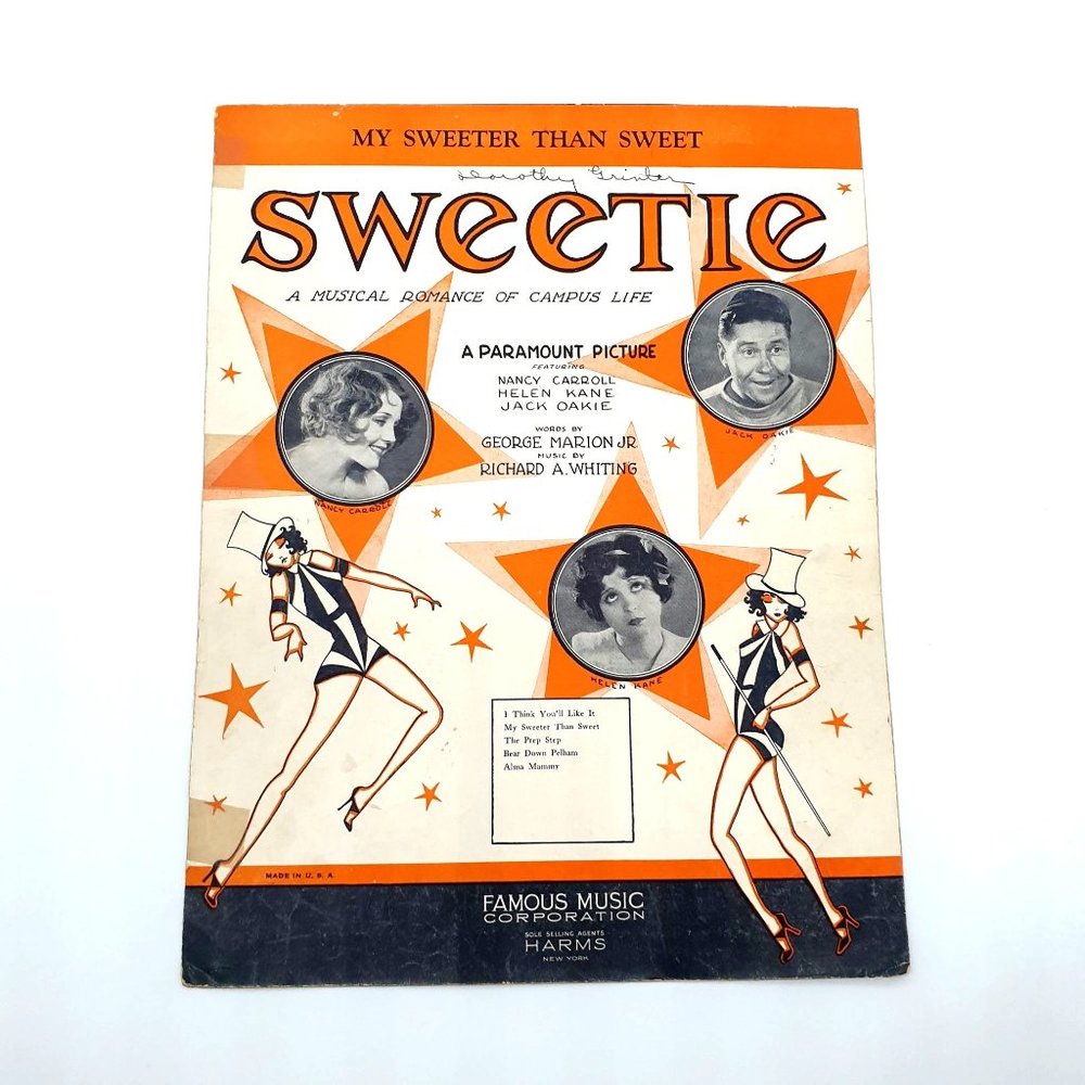 Vintage Sheet Music 1929 My Sweeter Than Sweet Voice Piano Ukulele Sweetie